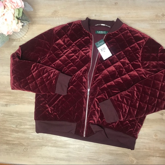Ralph Lauren Jackets & Blazers - Ralph Lauren Quilted Velvet Bomber Jacket